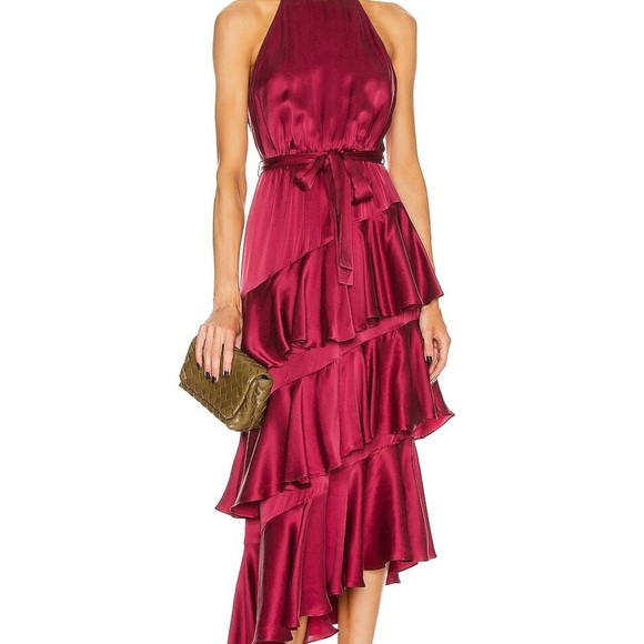 Zimmermann Pink High Low Halter Gown SZ XS Petite - Picture 1 of 7